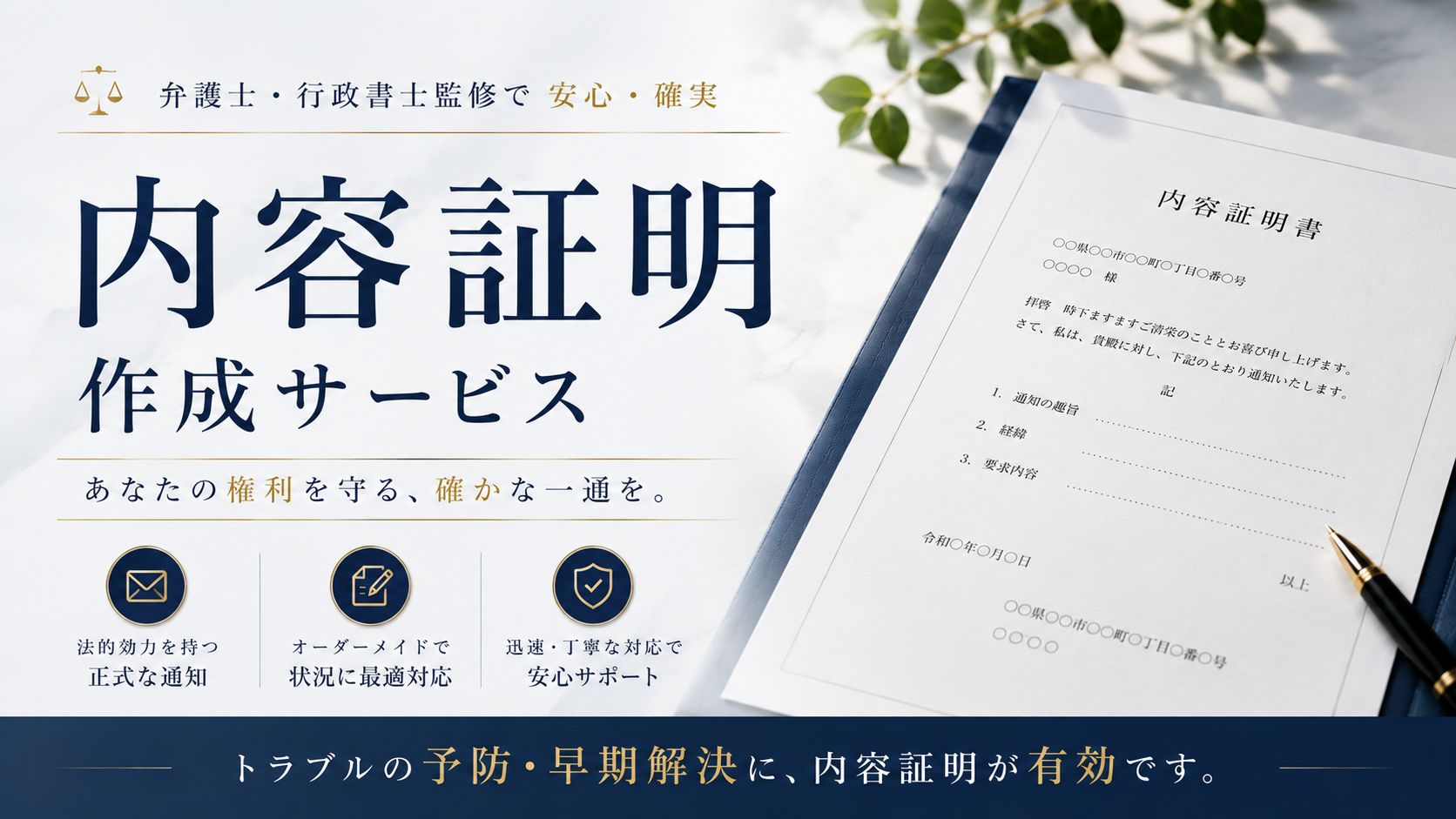 内容証明郵便作成