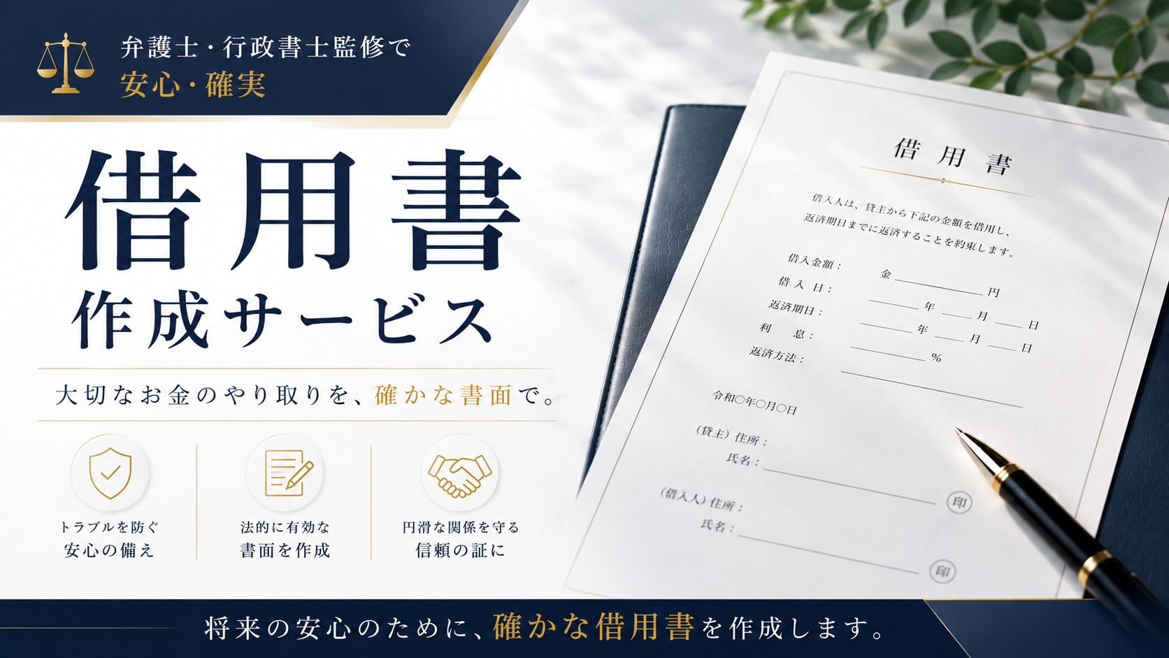 名古屋市の行政書士による借用書作成